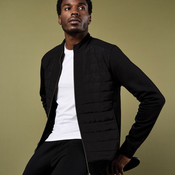 Kustom Kit Regular Fit Quilted Full Zip Sweat Jacket Thumbnail