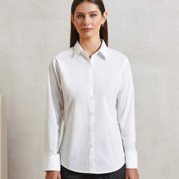 Premier Ladies Supreme Long Sleeve Poplin Shirt Thumbnail